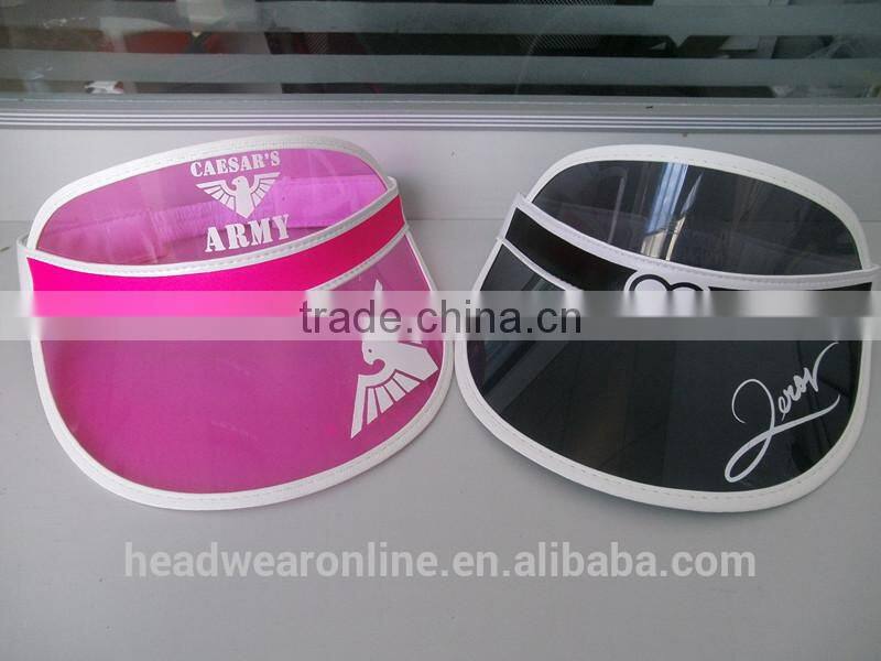 Custom High Quality Cheap Colorful PVC Sun Visor Dongguan Factory