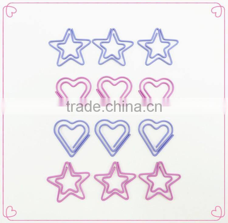 Creative ligh blue color star shape paper clip in transparent box 12pcs/box