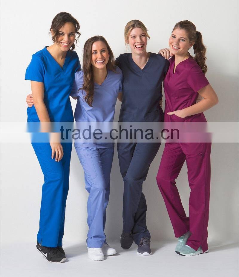 Polycotton Unisex Stylish Medical Scrubs Nursing Uniform