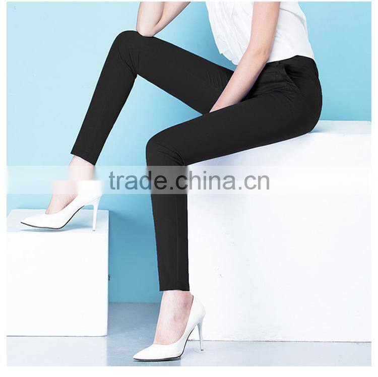 The new spring and summer 2017 black high waisted pencil casual pants sample custom