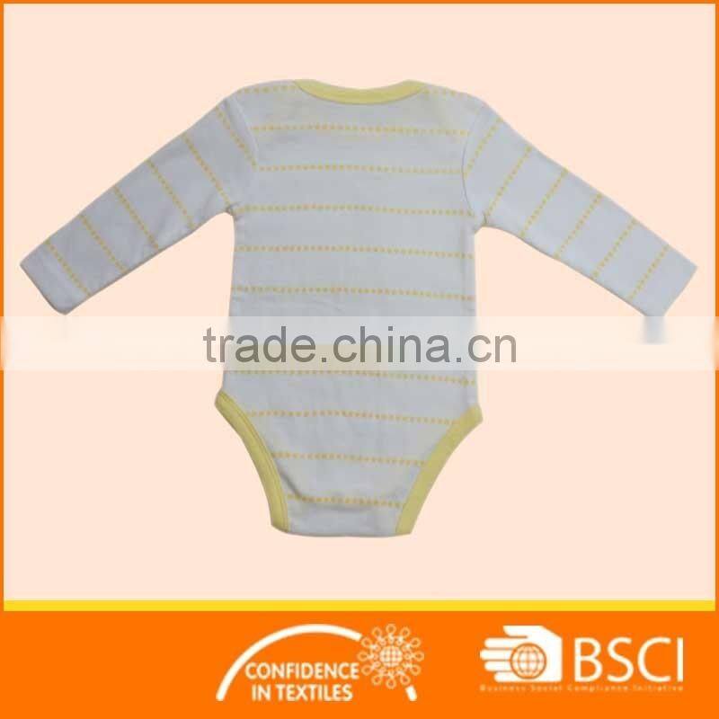 New Fashion Striped Cartoon Long Sleeved Soft Baby Cotton Romper