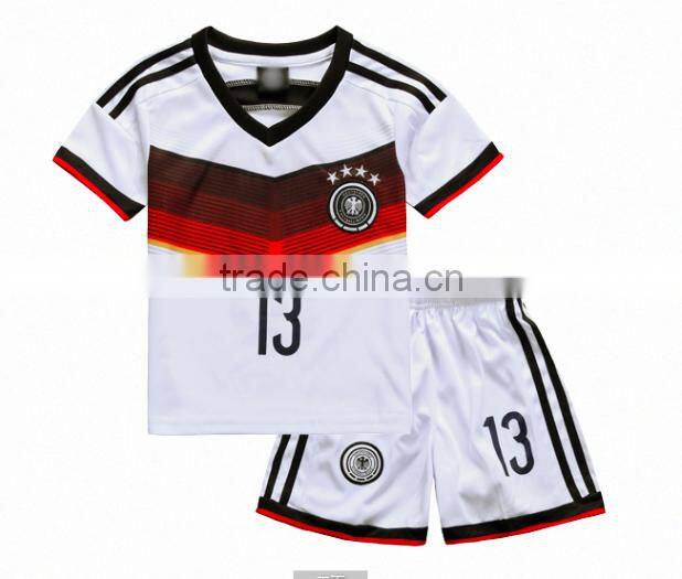 OEM Sublimated quick dry club team kids football single jersey sets 100% polyester soccer team jersey uniforms