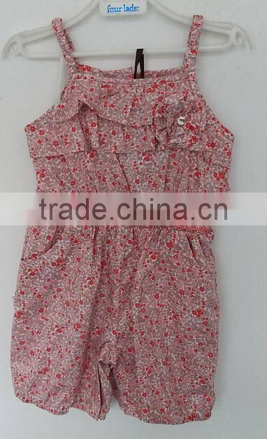 2016 baby girls flower printed dress for summer