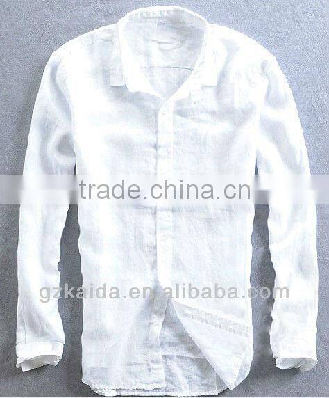 Fashion Ramie Cotton Men's Long Sleeve Shirts for Spring, Summer and Autumn