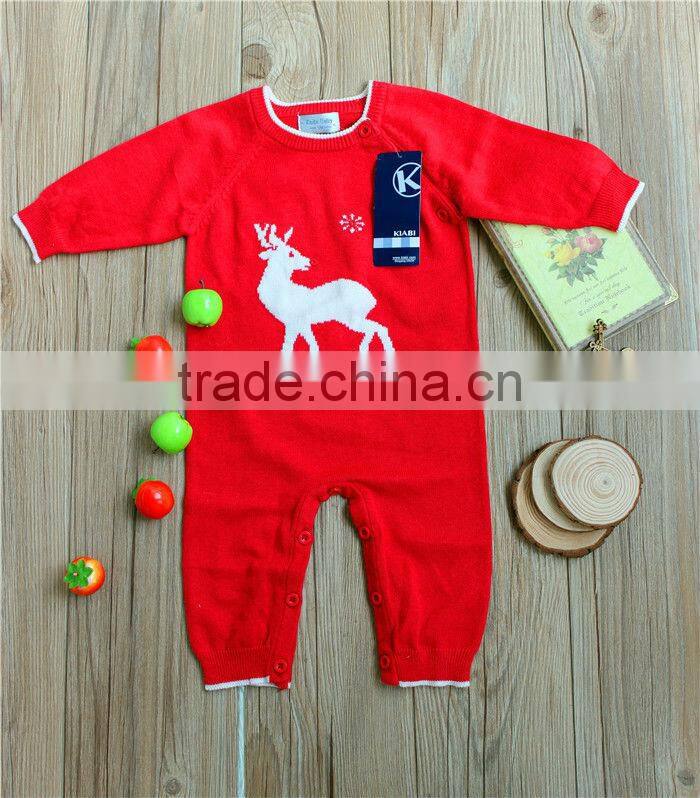 Hot Sell Fashion Jacquard Animal Pattern Organic Cotton Baby Romper