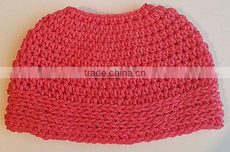 Papaya Messy Bun Beanie Ponytail Hat