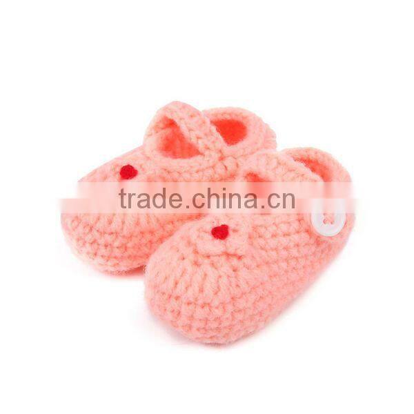 2015 New Design Floral Hand Made Crochet Shoes for Children