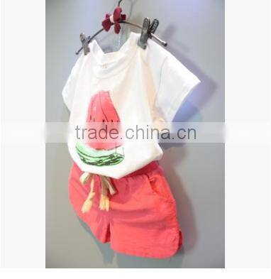 F10004D WATERMELON PATTERN SHIRT PANTS SETS GIRLS CLOTHING SETS