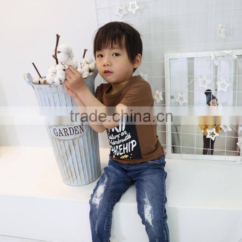 promotional cotton summer kids wear slim fit t shirt for wholesale