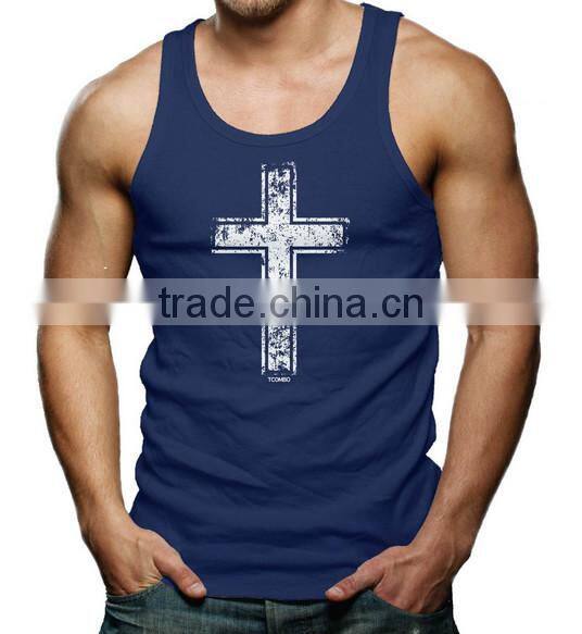 Alibaba china printing cotton custom gym wholesale mens singlet
