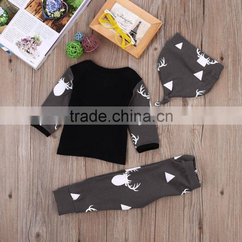 Cute Baby Clothing Deer Tops Long Sleeve T Shirt + Pants Baby Clothes Clothing Set