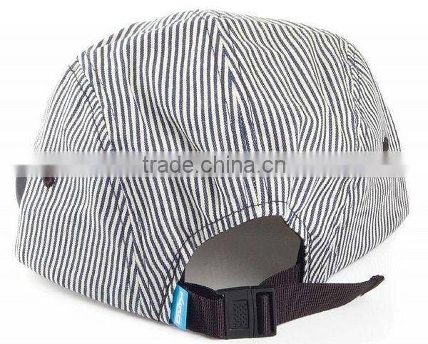 No logo strip pattern custom 5 panel hat and cap