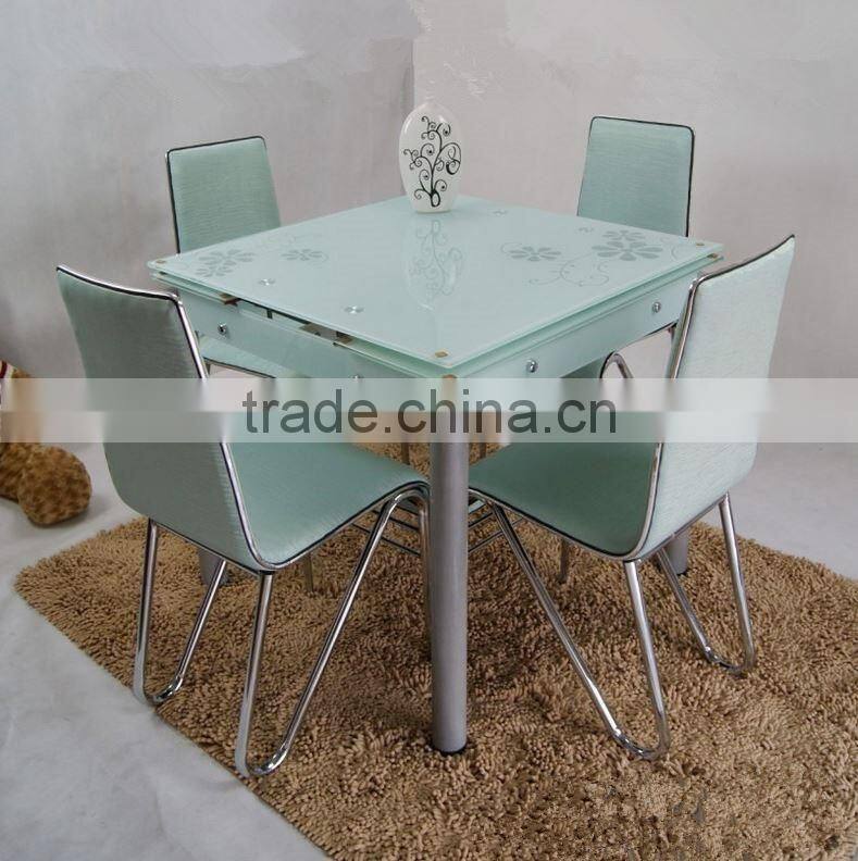 2016 high quality popular new modern design glass expandable dining set