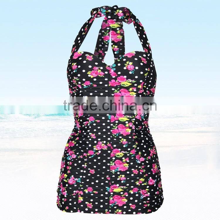 Wholesale sexy ladies deep V-neck one piece swim suit E17034