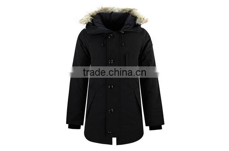 OEM brand name winter coat with real fur thick winter down jacket