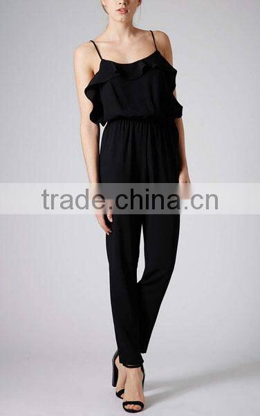 Hot Selling Long Ladies Black One Piece Jumpsuit