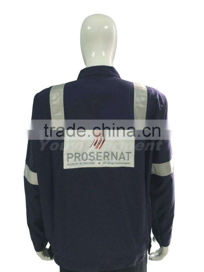 100% Cotton FR navy reflective safety workwear suits