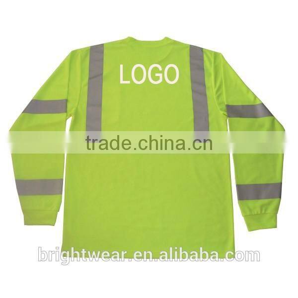 Men's hi vis reflective long sleeve custom warning T-shirt