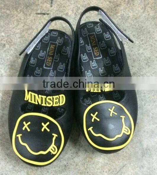 New design mini melissa shoes, smile face mini melissa