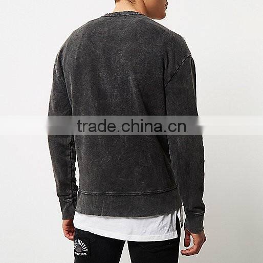 Men's Black washed pocket sweatshirt