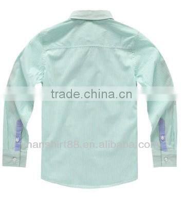 2016 left chest pocket contrast color oxford kids shirt