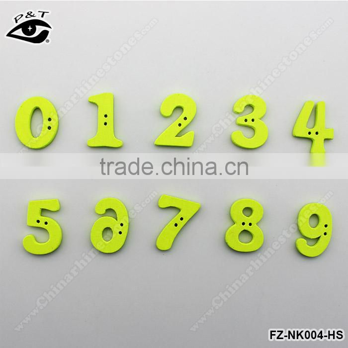 9x22mm Red Numbers Shaped Wood Buttones For clothing DIY Decoration Accessories