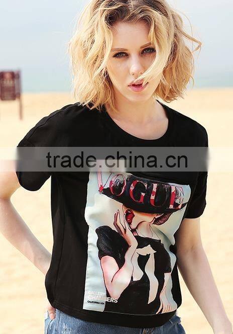 2017 Wholesale high quality women t shirt custom t shirt printing