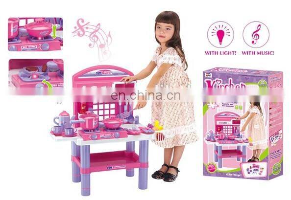 kids cosmetics set toys platform with light and musical