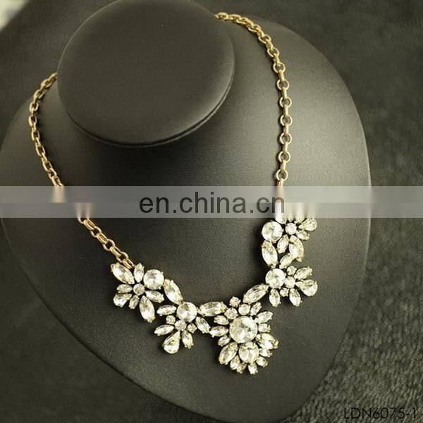 Fan pendant with hook brozen chain acrylic sheet with crystal necklace