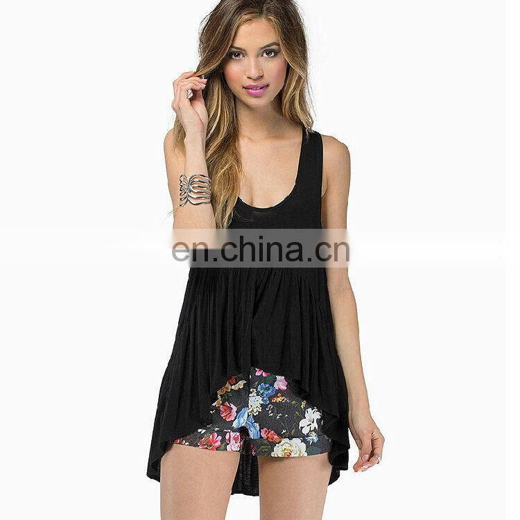 Special hot sell womens stringer tank top with buttons