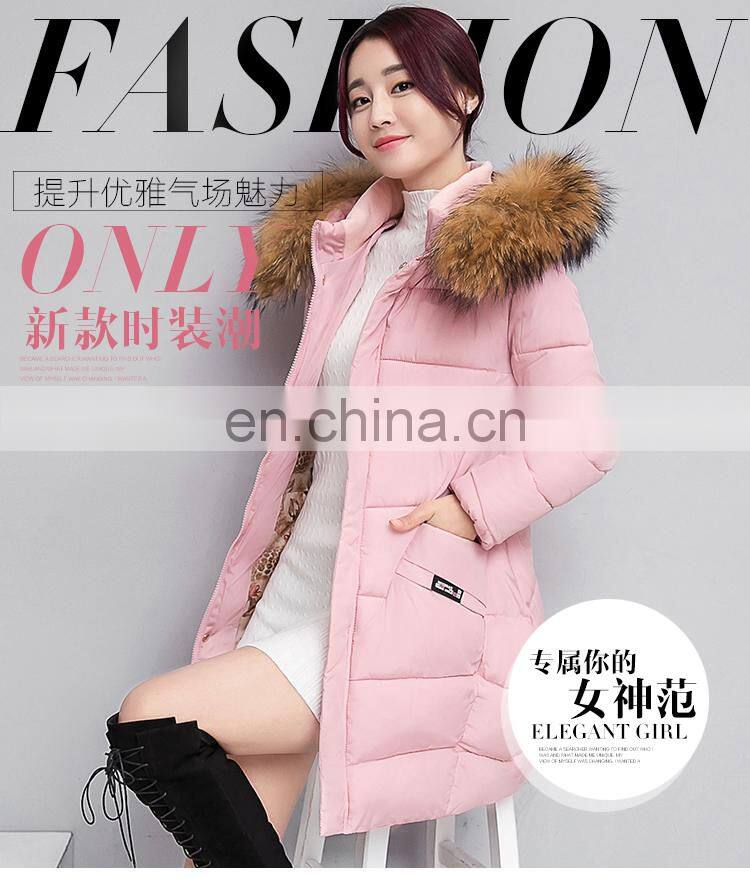 Down jacket cotton clothing women in the long section of thick hair collar collar winter winter casual cotton jacket S1021