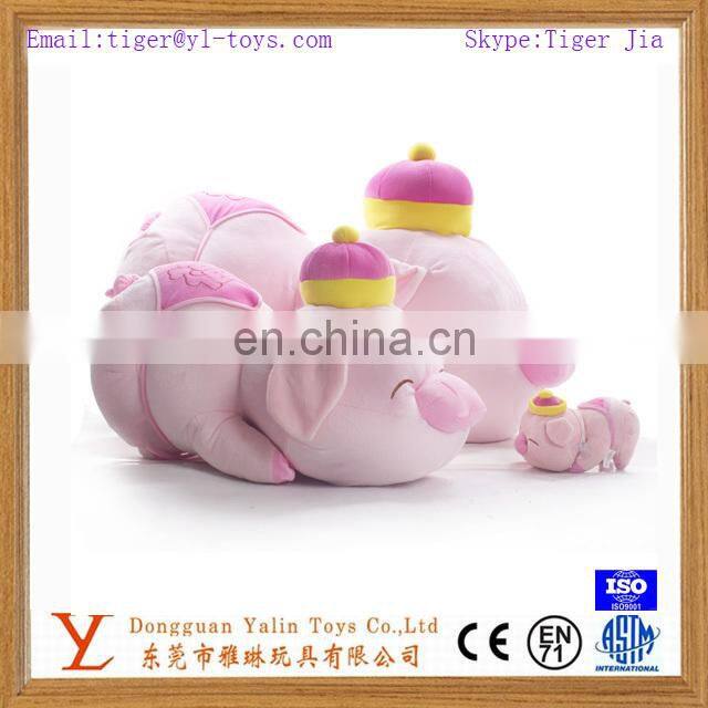 new design plush lovely family soft toy pig,stuffed plush pink pig toy
