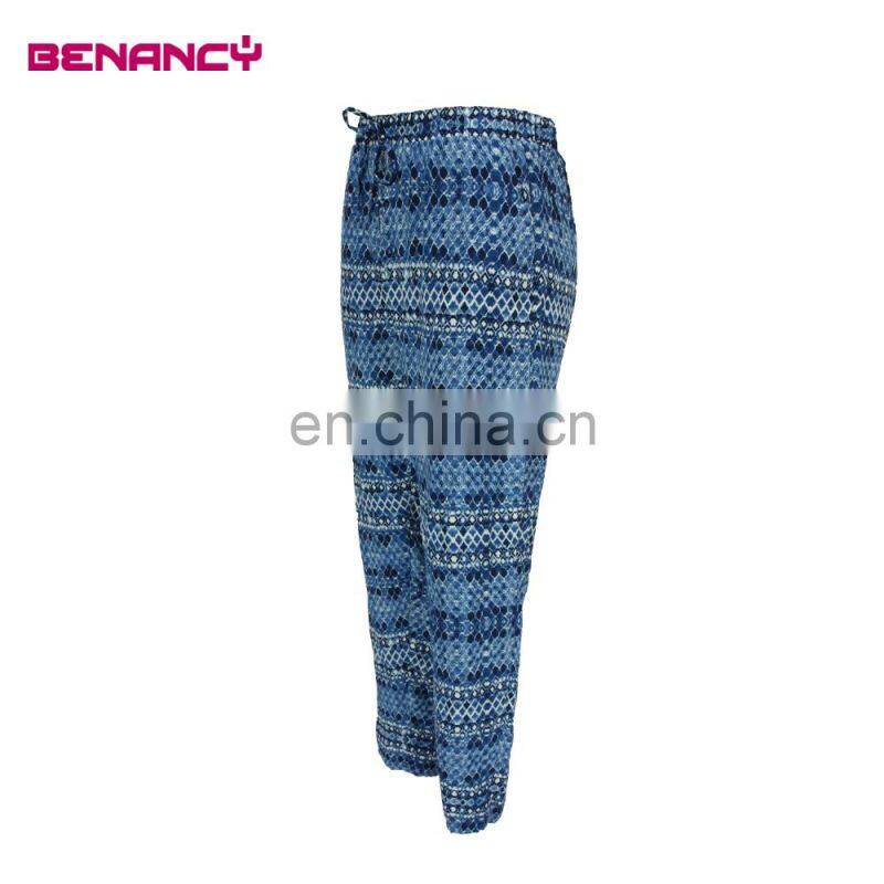 Latest Custom Design Women Floral Printed Casual Chinos Pants Twill Pants