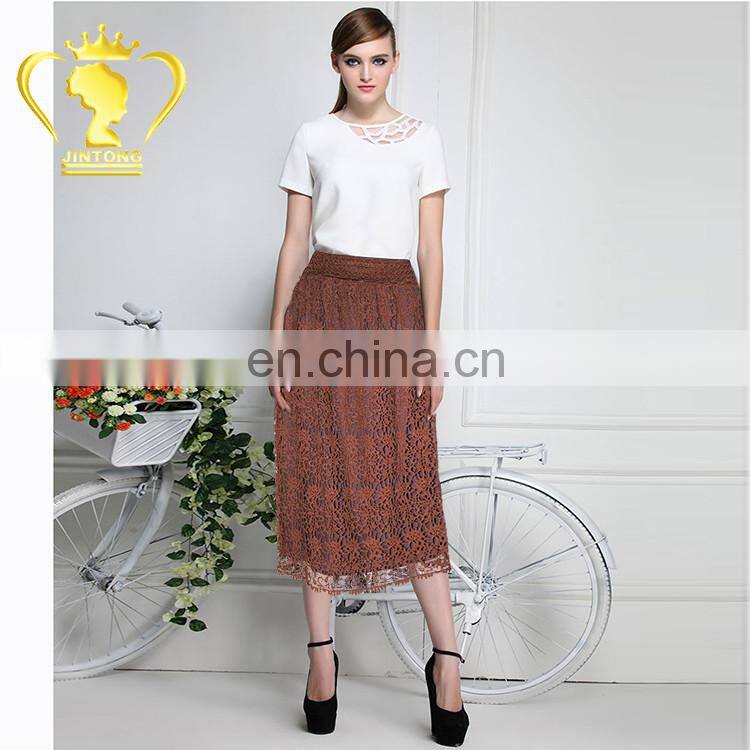Wholesale summer hot selling women lace long skirts