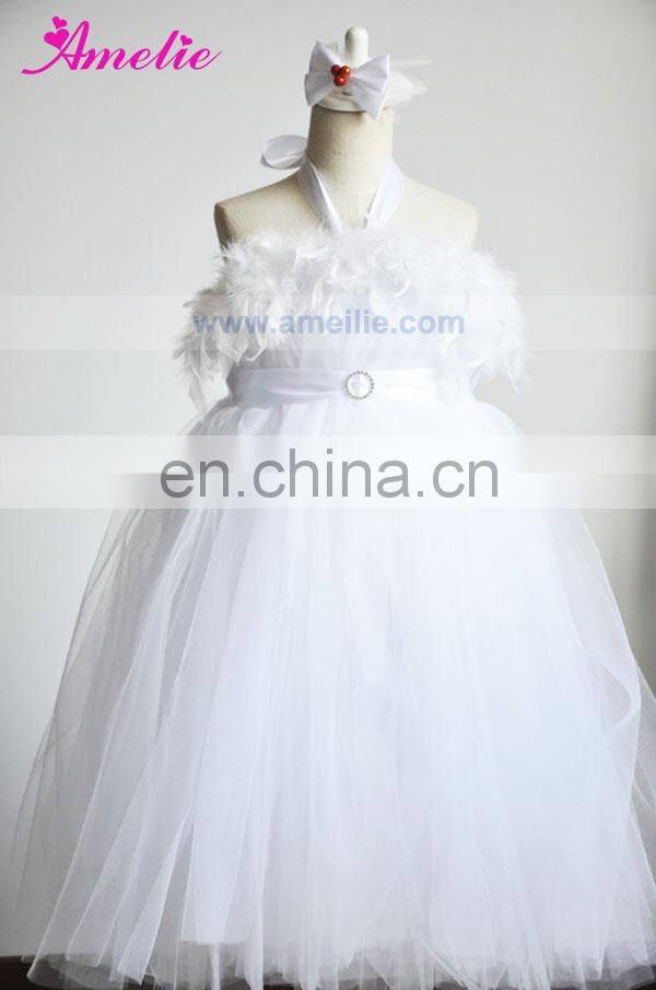 White Tulle Flower Girl Dress