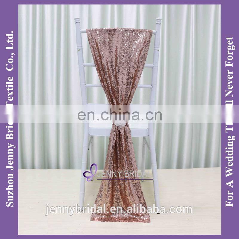 C385#24 pageant and bridal sash rose gold sequin chair cover chair sashes