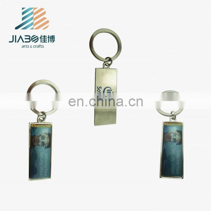 cheap rectangle shape custom keychain print with epoxy
