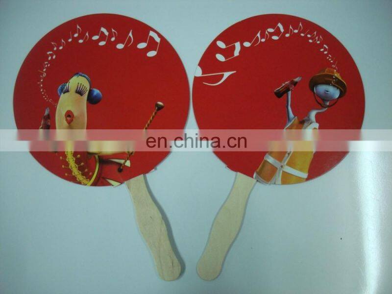 cmyk offset two both side printing diy paper hand fan