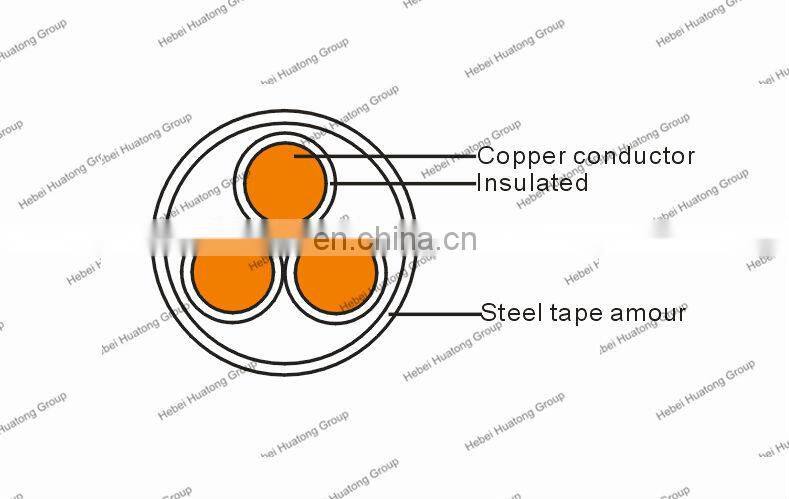 EPDM insulation and lead sheathedsubmersible oil pump steel armored ESP cable