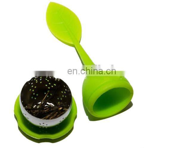 Wholesale Silicone & Stainless Steel Leaf Shape Tea Infuser / Tea Ball