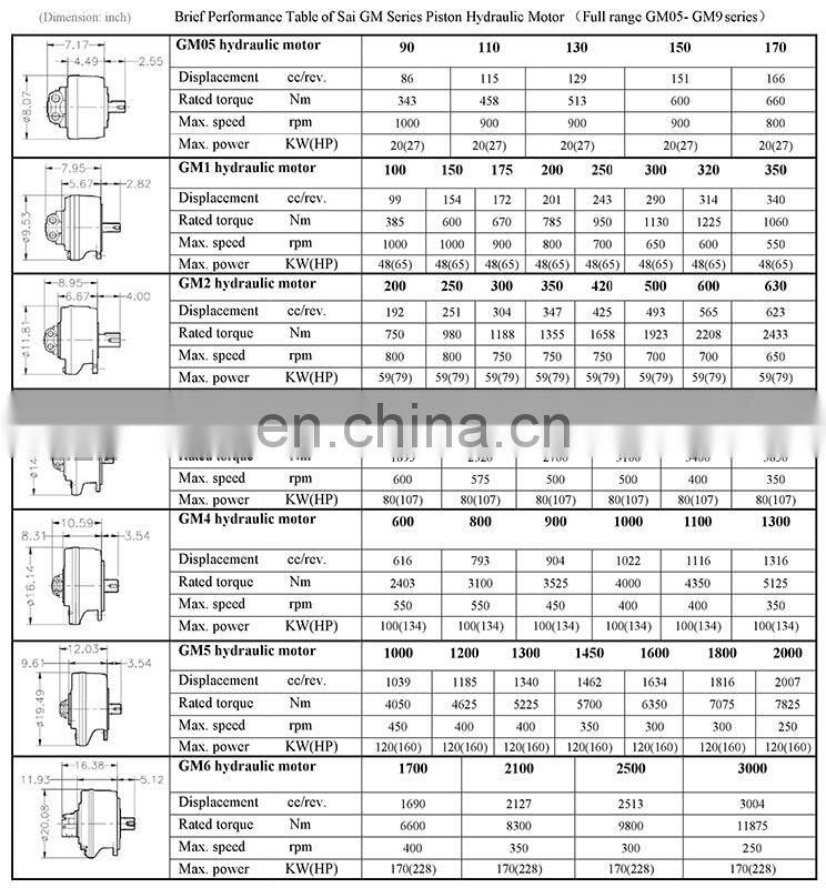 Radial Hydraulic Piston Motor Sai double displacement BD series BD1 BD2 BD3 BD5 BD5 BD6