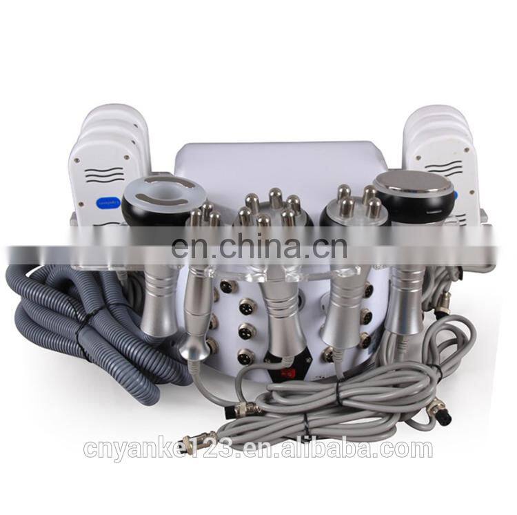 Wavelength 635-650nm 6 in 1 RF vacuum lipo laser ultrasonic cavitation body slimming machine