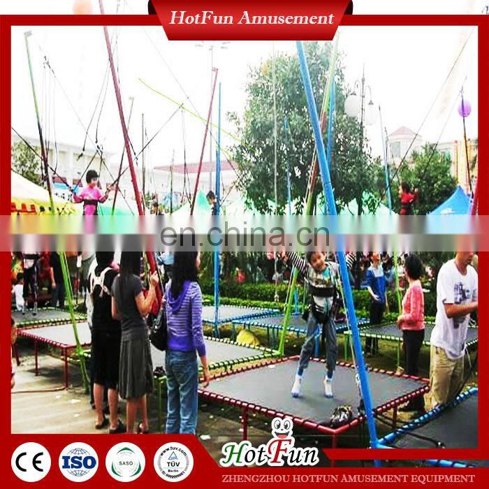 children adult bungee jumping trampoline equipment with timer for 4 players