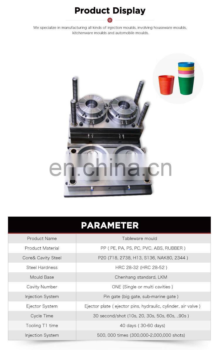 High quality food garde injection plastic cups making moulds