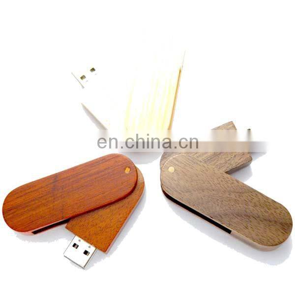 Hot sale swivel wooden USB flash drive, memory stick 1g/2g/4g/8g/32g/64g oem logo printing gift usb