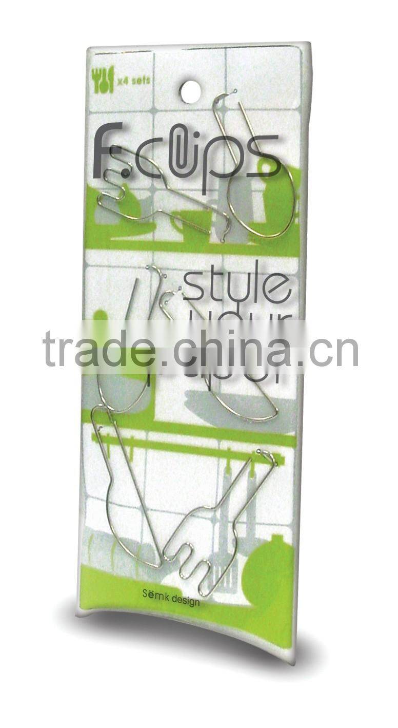 Novelty aluminum funny fruit metal paper clip with clip holder