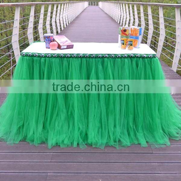 Home Decoration Tutu Tulle Table Skirt Cover Green SD103