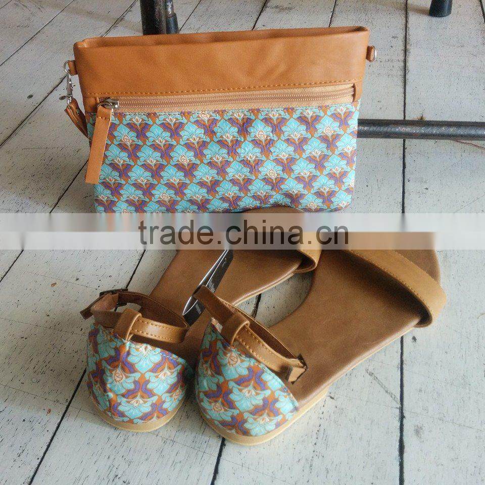 matching checked bag and shoes set