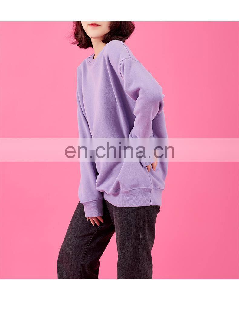 2021 autumn and winter new warm Korean round neck solid color fashion trend loose ladies pullover sweater