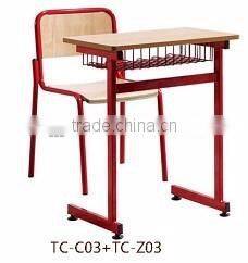 cheap panel top pupil desk and chair TC-C03+TC-Z03-V for primary school student